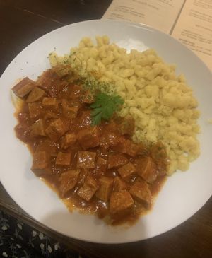   at Kozmosz Vegan Etterem in Budapest