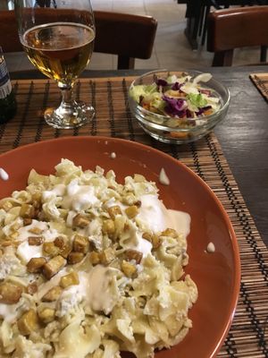 'COTTAGE-CHEESE CSUSZA' at Kozmosz Vegan Etterem in Budapest