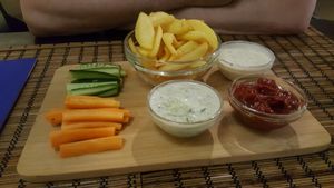 Dipping Plate to share at Kozmosz Vegan Etterem in Budapest