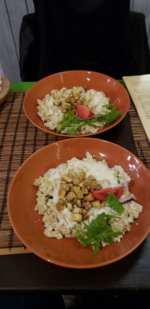 Hungarian pasta at Kozmosz Vegan Etterem in Budapest