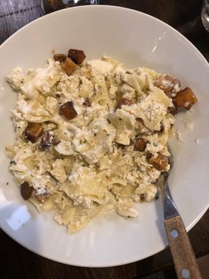 Cottage Cheese Csusza at Kozmosz Vegan Etterem in Budapest