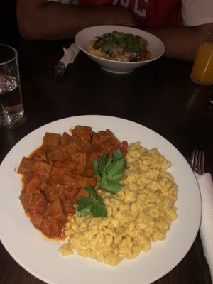 Seitan Stew at Kozmosz Vegan Etterem in Budapest
