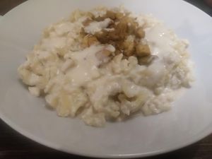 Cottage cheese pasta, wonderful! at Kozmosz Vegan Etterem in Budapest