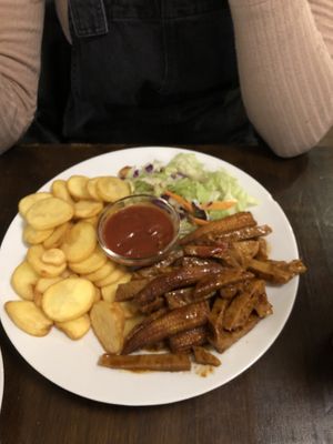 Seiten bbq at Kozmosz Vegan Etterem in Budapest