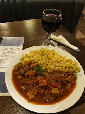 Goulash Heaven! at Kozmosz Vegan Etterem in Budapest