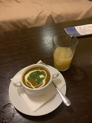 Lentil soup  at Kozmosz Vegan Etterem in Budapest