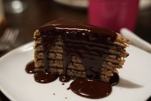 Layered Pancakes  at Kozmosz Vegan Etterem in Budapest