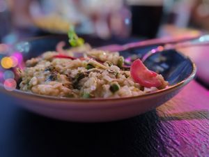 Risotto at Huuhaa Astro Bar & Bistro in Helsinki