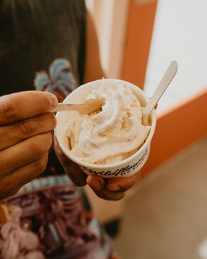 Fresh mango + strawberry blended into coconut soft serve—St. Pete’s go-to vegan ice cream experience. Made-to-order, non-dairy & gluten-free! at Wildflower Ice Cream in St Petersburg