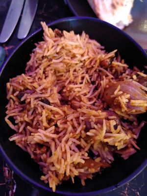 Mushroom rice - quite spicy (July 2025) at Mumbai Village in England