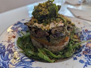 Lasagna at PURA in San Isidro