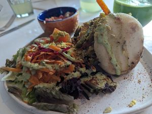 Arepas at PURA in San Isidro