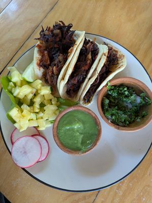 House tacos (there are 4!) at Mayachik in San Juan La Laguna