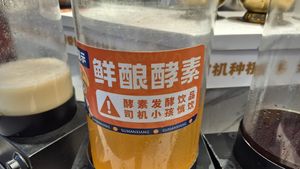 Fermented drink plus other drinks at Su Man Xiang Vegetarian Buffet (Super Brand Mall Branch) in Shanghai