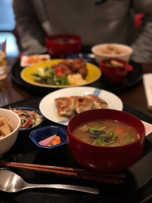 Delicious gyoza set! at Komenoko in Tokyo