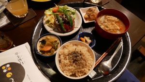 Steak Burger Menu (All Menus 1180 Yen) at Komenoko in Tokyo