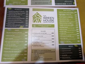 Updated menu at The Green House in Almaty