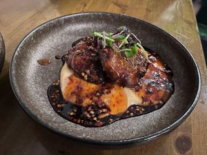 Starter: potato cake at Balinese House in Brighton