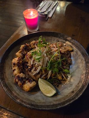 Pad see ew with egg and tofu at Balinese House in Brighton
