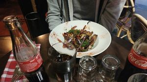 horrible burnt overpriced wok at Caprice Cafe in Paris