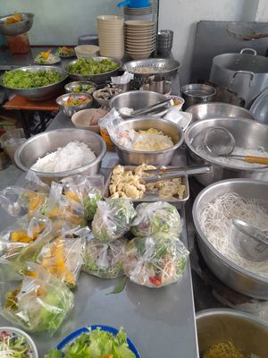 Prepared vegan food at Quán Chay 546  in Ho Chi Minh City