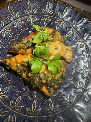 Butter bean crostini  at Al-Andalus in New York City