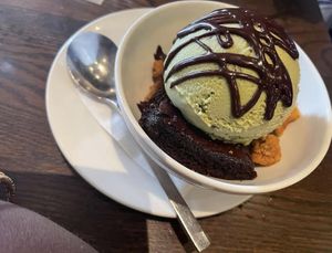 Peppermint vegan ice cream with brownie at Farmer's Table in Boca Raton