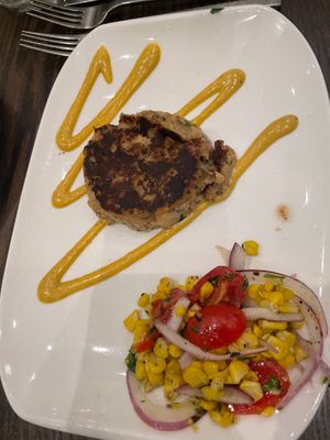 Lion's Mane nushrro "crab cake" at Farmer's Table in Boca Raton