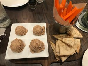 Hummus with bread and carrots at Farmer's Table in Boca Raton