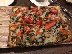 Kale Primavera Flatbread (vegan as-is)  at Farmer's Table in Boca Raton