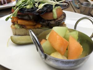 Goddess Vegetable Crostini w/ Side of Fruit  at Farmer's Table in Boca Raton