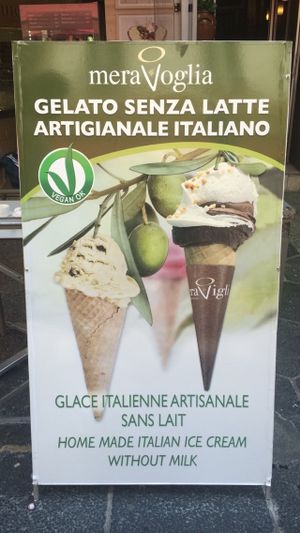 vegan banner at Gelateria Mera Viglia in Nice