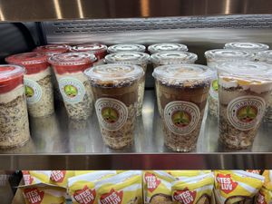 Overnight oats grab and go   at The Harvest Bar in Sherman Oaks