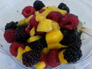 greens with berries at The Harvest Bar in Sherman Oaks