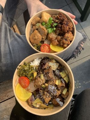 Cauli and Tofu, and Nasu Aubergine   at Pochi - Food Stall in South East London