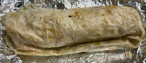 Veggie burrito made vegan at Taqueria la Mordida in Pacifica