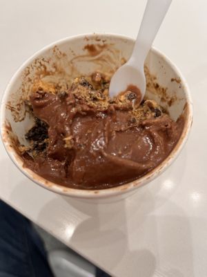 Chocolate one and coffee Oreo-double kiddie  at scoop ice cream in Maryland