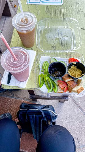 Turkish breakfast & smoothie at Outer Bean Juice and Java in Kitty Hawk