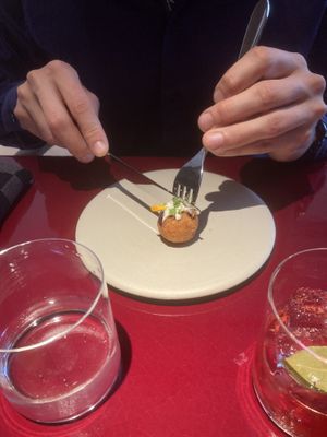 Croquette with yuzukosho  at lara  in Vienna