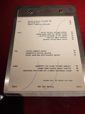 Menu Oct. 2025 at lara  in Vienna