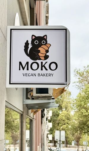 The cutest logo  at Moko Vegan Bakery in Lisbon