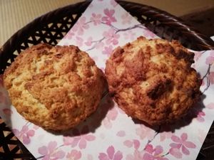 Banana coconut scones at Hanasaka in Nara