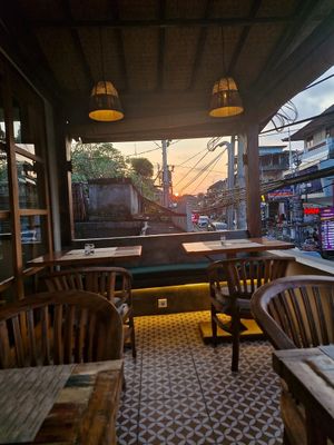 Beautiful sunset at Madhubann : Pure Veg Indian Restaurant in Ubud