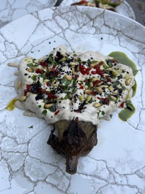 Eggplant with tahini  at Paradise Garden Hvar in Hvar
