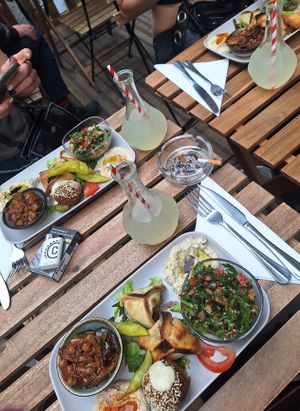 Vegetarian plate at Terrasse Beirut in Paris