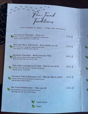 Pan Fried Traditional Vietnamese  at Serene Dream Vegetarian Café & Beach Bar in Hoi An