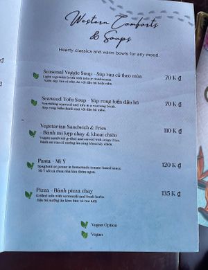 Westen Comforts & Soups   at Serene Dream Vegetarian Café & Beach Bar in Hoi An