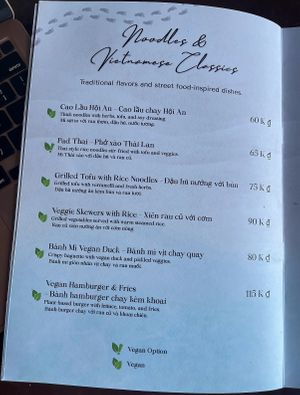 Noodles & Vietnamese Classics   at Serene Dream Vegetarian Café & Beach Bar in Hoi An