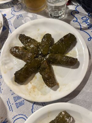 Stuffed vine leaves    at Dimitris in Almirida