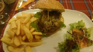 Vegetarian burger at Le Sherlock Holmes in Mons